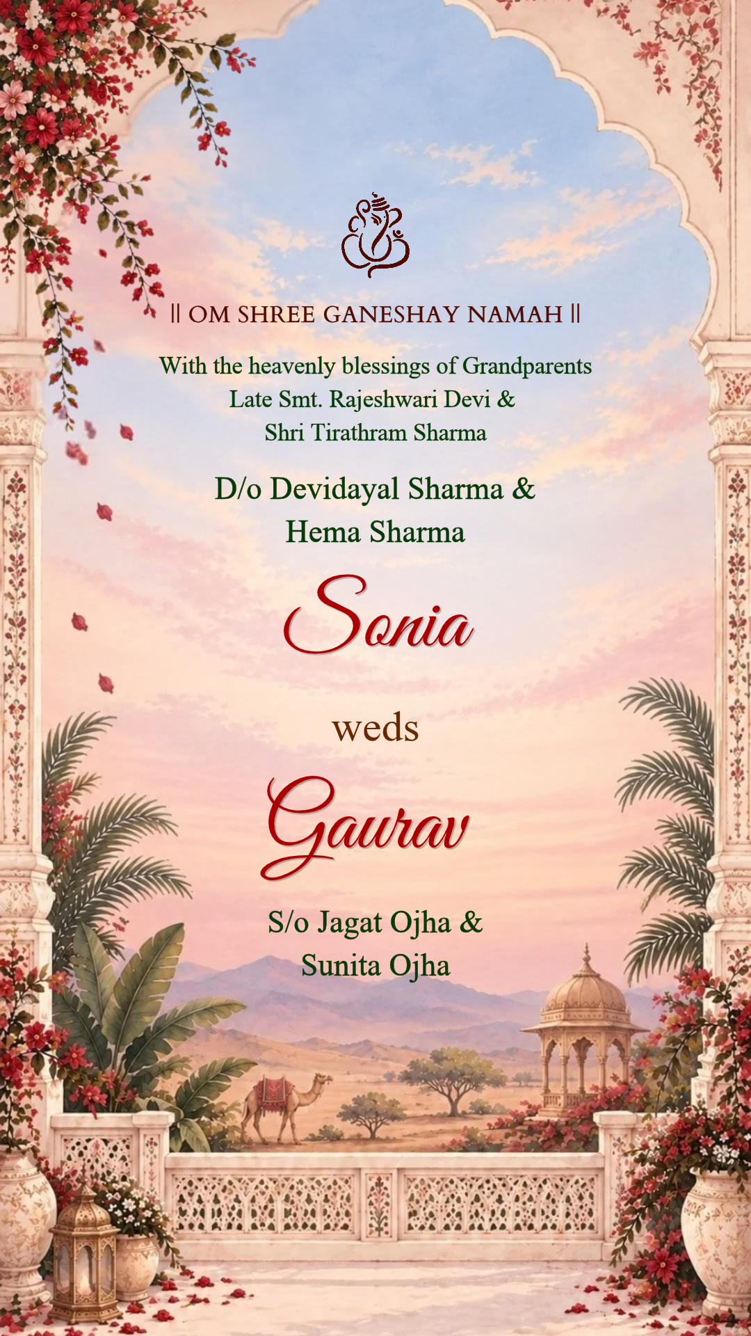 Sonia & Gaurav Wedding Invitation